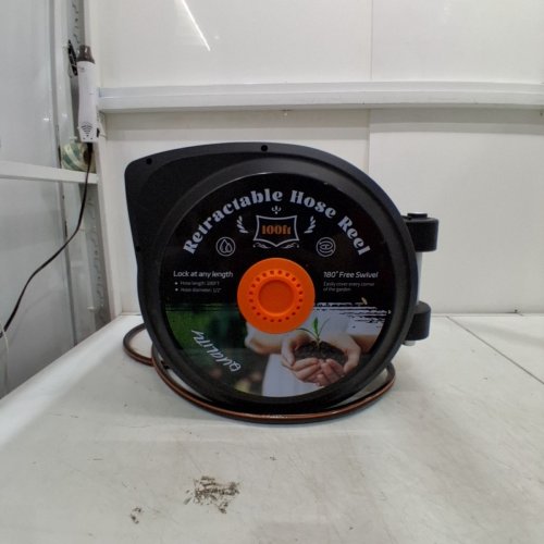 RETRACTABLE HOSE REEL - 100FT - 1/2" HOSE DIAMETER - BLACK / ORANGE image 5
