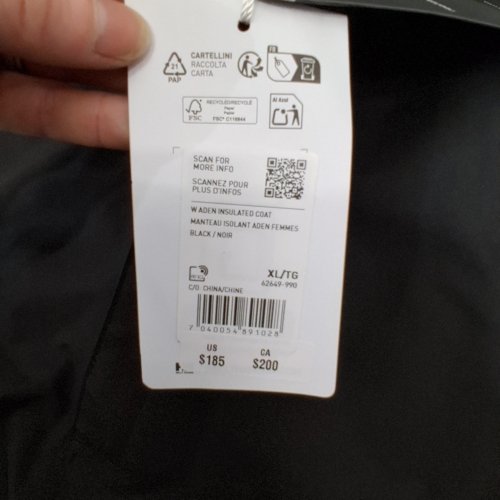 WOMAN'S HELLY HANSEN INSULATED COAT - EXTRA LARGE - BLACK (STYLE:62649-990) image 3