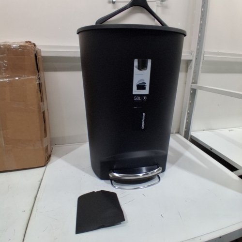 SIMPLEHUMAN SEMI-ROUND STEP PEDAL TRASH CAN - 50L - BLACK (MODEL: CW1355) image 2