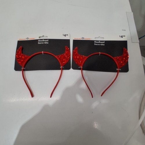 2PK DEVIL HORN HEADBANDS - RED image 2