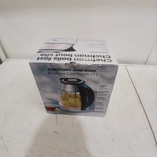 CHEFMAN DUAL-GLASS COOL TOUCH DIGITAL KETTLE WITH TEA INFUSER - 1500W - 1.7L - STAINLESS STEEL/BLACK (MODEL: RJ11-17-CTI-DG/1992747) image 4