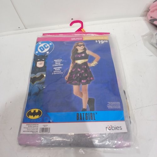3PC GIRLS RUBIES DC BATGIRL COSTUME - MEDIUM (8-10) - BLACK/PURPLE/GOLD (STYLE: 1001753) image 2