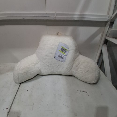 FAUX FUR BED REST PILLOW - 31" X 18" - WHITE image 2