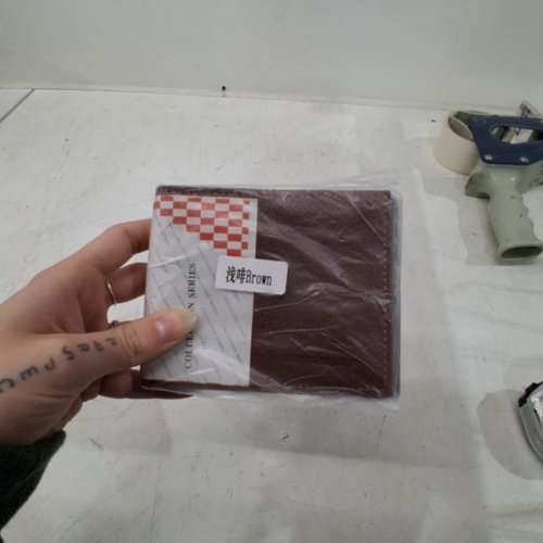 MEN'S SHORT BIFOLD BUSINESS STYLE LEATHER WALLET - BROWN (MODEL: LW802) image 2