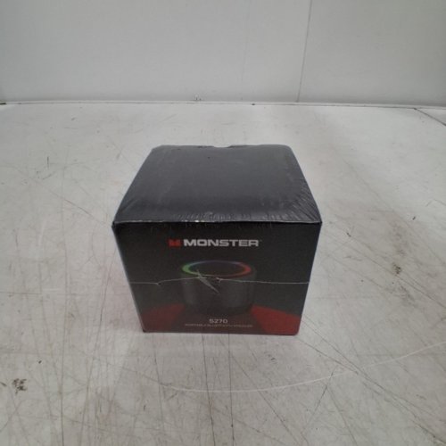 MONSTER S270 MINI PORTABLE BLUETOOTH SPEAKER - 360° SURROUND SOUND, BLUETOOTH 6.0, RGB LIGHTS, IPX6 WATERPROOF - GREY/BLACK (MODEL: MS62136) image 2