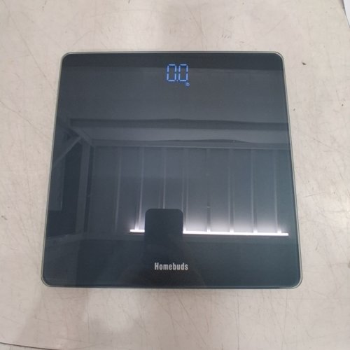 HOMEBUDS DIGITAL BATHROOM SCALE CRYSTAL CLEAR - 400LBS CAPACITY - DARK BLUE (MODEL: HB905) image 2