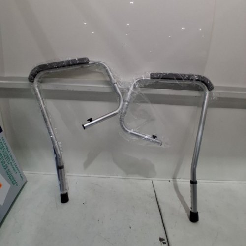 MEDLINE FOLDABLE TOILET SAFETY RAIL - 250LBS CAPACITY - SILVER AND GREY - (MODEL: MDS86100RF) image 2