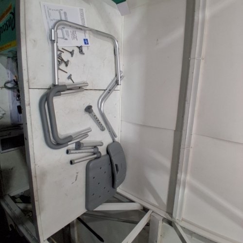MEDLINE GUARDIAN BATH CHAIR WITH BACK & ARMS - 350LBS CAP - GREY (MODEL: G2-100KHX1) image 2