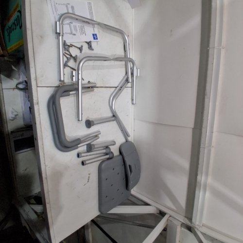MEDLINE GUARDIAN BATH CHAIR WITH BACK & ARMS - 350LBS CAP - GREY (MODEL: G2-100KHX1) image 4