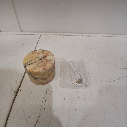 MARBLE TOUCH LAMP BEDSIDE TABLE NIGHT LIGHT - USB RECHARGEABLE - CREAM image 3