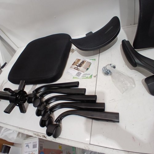SPRDENG ERGONOMIC OFFICE CHAIR WITH TWO-WAY ADJUSTABLE LUMBAR SUPPORT & HEADREST - 24" X 25.98" X 45.67" - BLACK/GREY (MODEL: D01) image 3