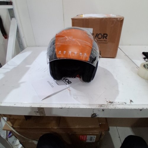 ADULT UNISEX 3/4-FACE MOTORCYCLE HELMET WITH CLEAR VISOR AND DETACHABLE LINER - LARGE - BLACK - (MODEL: MD-207) image 6