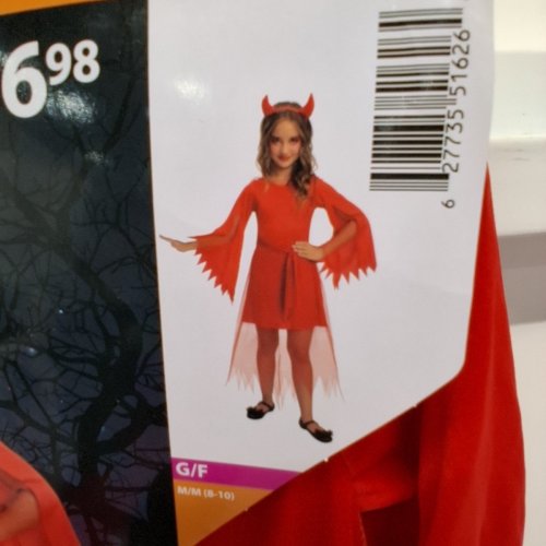 3PC PARTYHOLIC DARLING DEVIL COSTUME - MEDIUM (8-10) - RED (STYLE: 70142M) image 3