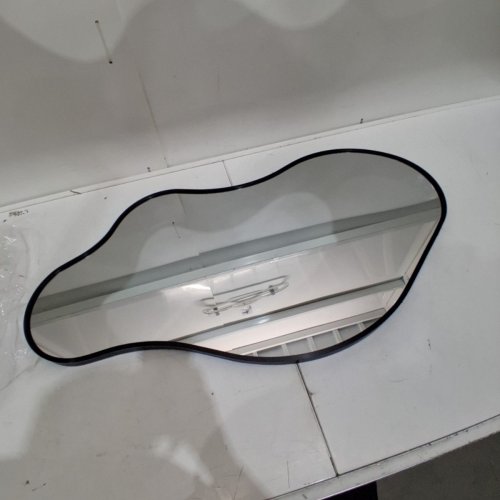 IRREGULAR DECORATIVE WALL MIRROR - 36" X 22" - BLACK image 2