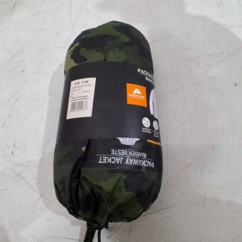 MEN'S OZARK TRAIL CAMOUFLAGE PACKAWAY JACKET - SMALL/MEDIUM - GREEN CAMO image 2
