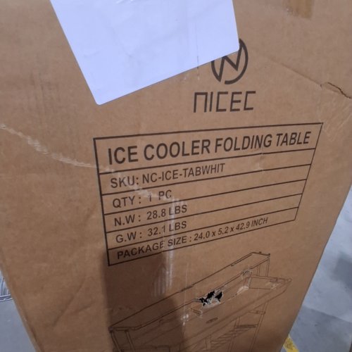 NICEC ICE COOLER FOLDING TABLE - 4FT X 38.2" X 39.4" - WHITE (MODEL: NC-ICE-TAB111) image 2