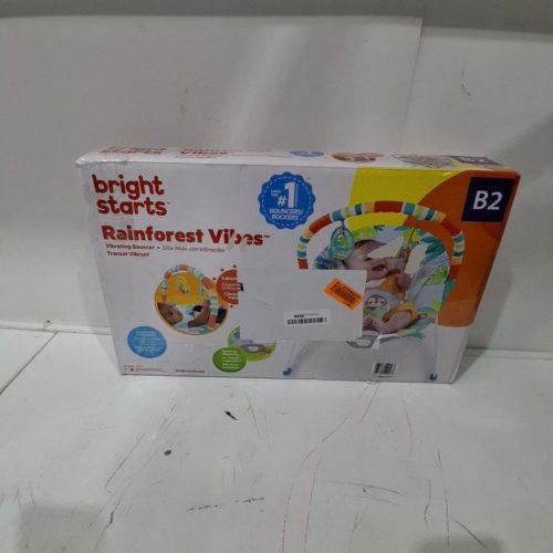BRIGHT STARS VIBRATING BOUNCER WITH TOY BAR - RAINFOREST VIBES (MODEL:12227) image 5