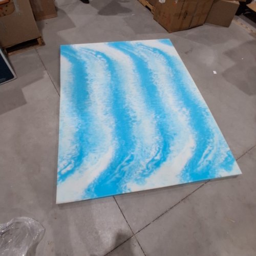 MEMORY FOAM MATTRESS TOPPER - 2" QUEEN - BLUE/WHITE image 2