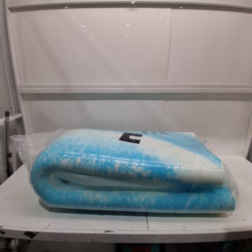 MEMORY FOAM MATTRESS TOPPER - 2" QUEEN - BLUE/WHITE image 3