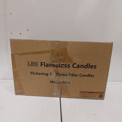 4PK LED FLICKERING FLAMELESS PILLAR CANDLES, HOUSE DECOR - IVORY WHITE (MODEL: FC-4) image 4