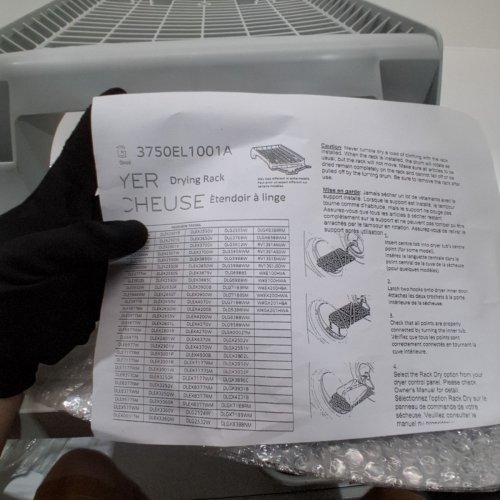 LG FRONT LOAD DRYER RACK - 27'', COMPATIBLE WITH DLEX SERIES DRYERS - GREY (MODEL : 3750EL1001A)) image 3