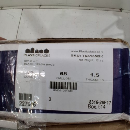50PK PLASTICPLACE CONVENIENT AND VERSATILE PUNCTURE RESISTANT TRASH BAGS - 65 GAL - BLACK image 2
