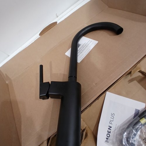 MOEN INARA ONE-HANDLE HIGH ARC PULLDOWN KITCHEN FAUCET WITH POWER BOOST - MATTE BLACK (MODEL: 87463BL) image 5