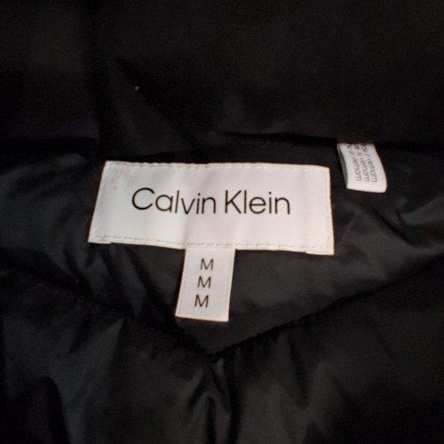 WOMEN'S CALVIN KLEIN EVERYDAY HOODED ZIP FRONT PUFFER LONG COAT - MEDIUM - BLACK image 4
