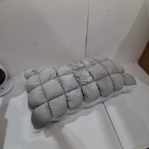 MELLOW COOLING CLOUD DESIGN PUFF PILLOW - KING 20" X 36" - WHITE/GREY image 2