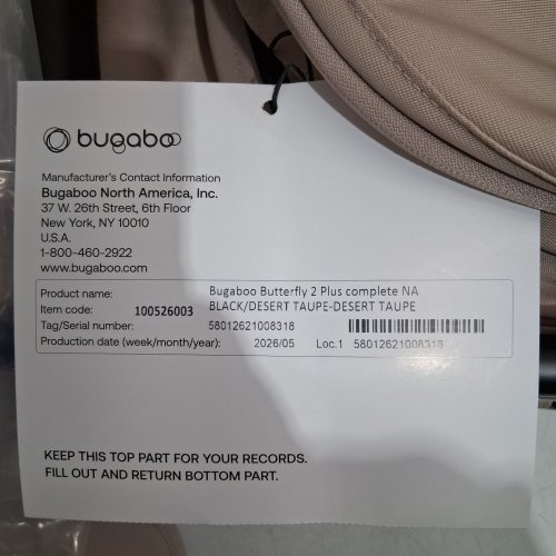 BUGABOO BUTTERFLY EASY FOLD STROLLER - UP TO 50LBS - DESERT TAUPE (MODEL:100526003) image 4