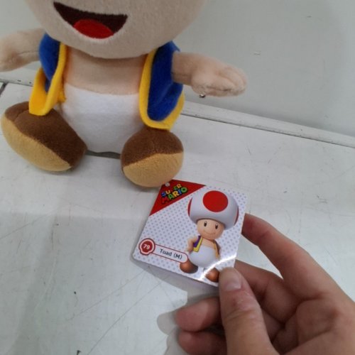 KIDS SUPER MARIO TOAD PLUSH - 8" - WHITE /RED image 3