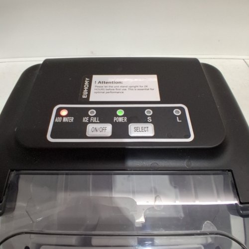 EUHOMY COUNTERTOP ICE MAKER MACHINE WITH HANDLE, BASKET AND SCOOP - MAKES 26LBS PER DAY - BLACK (MODEL: IM030-BBL-CAEH) image 2
