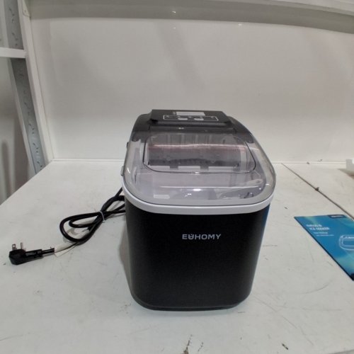 EUHOMY COUNTERTOP ICE MAKER MACHINE WITH HANDLE, BASKET AND SCOOP - MAKES 26LBS PER DAY - BLACK (MODEL: IM030-BBL-CAEH) image 3