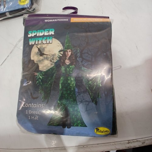 2PC WOMEN'S PARTYHOLIC SPIDER WITCH COSTUME - MEDIUM (8-10) - GREEN AND BLACK image 2