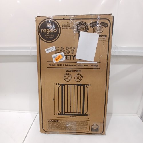 REGALO EASY-STEP METAL WALK-THROUGH SAFETY GATE - 30" X 29'' TO 38.5'' - WHITE (MODEL: 1160DS) image 4