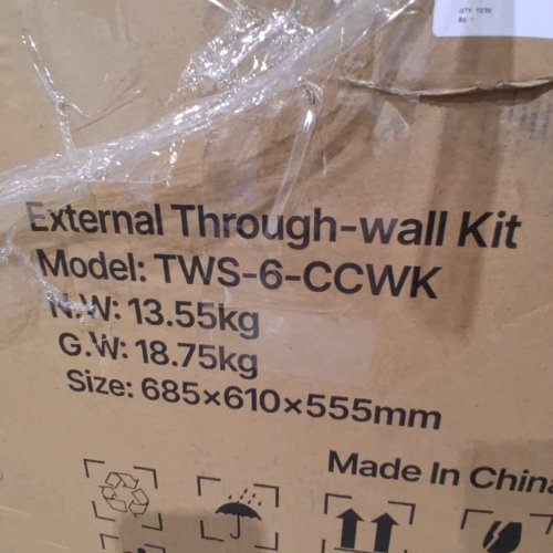 EXTERNAL THROUGH THE WALL CHIMNEY KIT WITH CONE TOP RAIN CAP - 304 STAINLESS STEEL (MODEL: TWS-6-CCWK) image 3