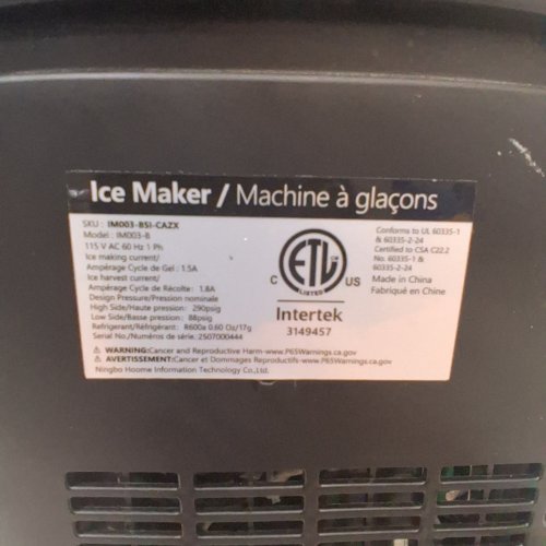 ICE MAKER - 115 V - STAINLESS STEEL (MODEL: IM003-BS1-CAZX) image 3