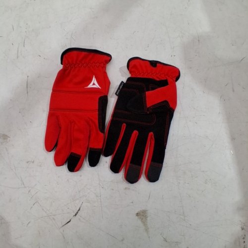 HAND CREW WORK GLOVES - LARGE- RED AND BLACK image 2