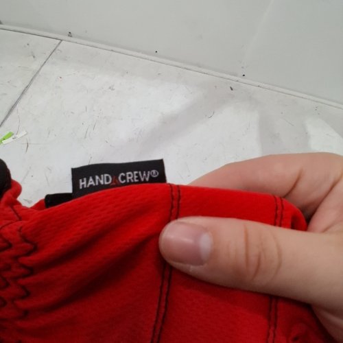 HAND CREW WORK GLOVES - LARGE- RED AND BLACK image 3