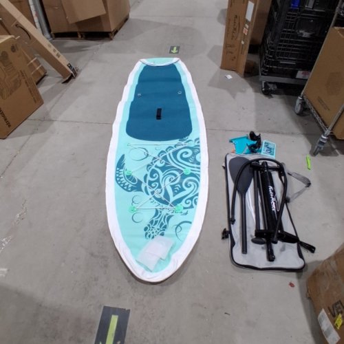 FEATH-R-LITE INFLATABLE SURFBOARD WITH ACCESSORIES - 10FT - TEAL/ WHITE (MODEL: SUPFR06) image 3
