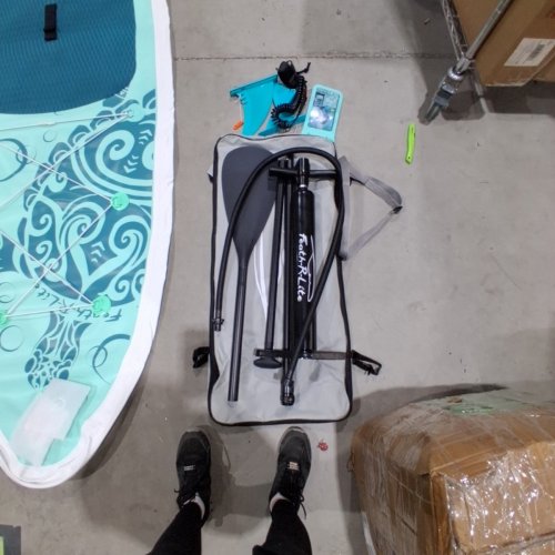 FEATH-R-LITE INFLATABLE SURFBOARD WITH ACCESSORIES - 10FT - TEAL/ WHITE (MODEL: SUPFR06) image 4