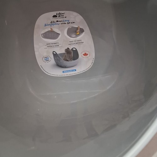 LITTERLOCKER CAT LITTER BOX WITH HANDLES - 22" X 17" X 16" - GREY/PAW PRINT - (MODEL: LLB-CA-NSGR) image 3