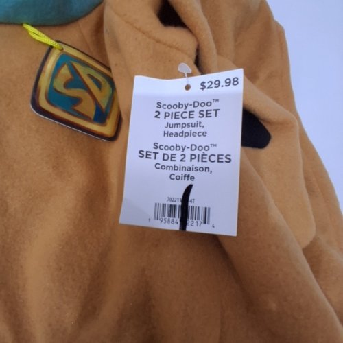 2PC UNISEX KID'S RUBIES SCOOBY DOO DELUXE COSTUME- 3/4T- BROWN image 3
