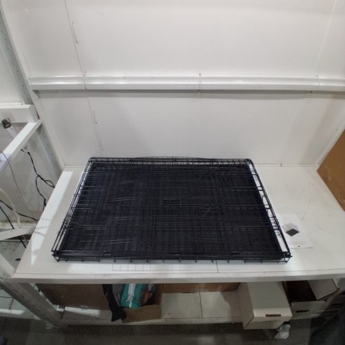 YAHEETECH FOLDABLE DOUBLE DOOR DOG CRATE WITH REMOVABLE TRAY, PERFECT FROM PUPPY'S TO ADULTS - 42" X 24" X 26" - BLACK (MODEL: 593333/614627 BLACK) image 2