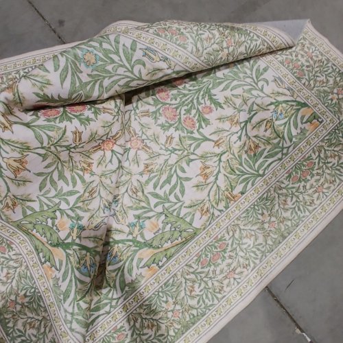 VINTAGE FLORAL WASHABLE ULTRA-THIN NON-SLIP RUGS - 6FT X9FT - BEIGE/GREEN image 2