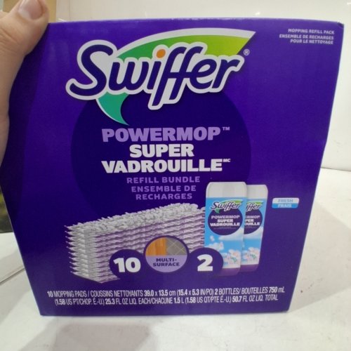 SWIFFER POWERMOP SUPER MOPPING REFILL BUNDLE - 10 MOPPING PADS, 2 BOTTLES 750 ML EACH image 2