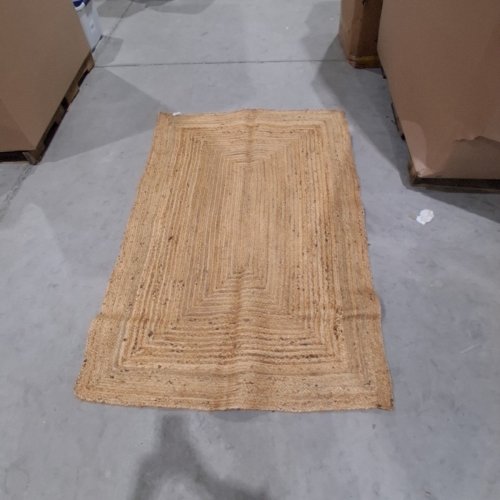 CRAFT TRADE HAND WOVEN JUTE AREA FLOOR RUG - 4FT X 6FT - NATURAL TAN image 2
