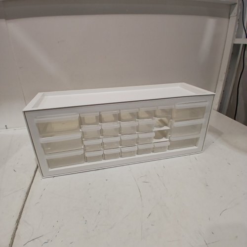 IRIS USA 26 DRAWER PLASTIC HARDWARE CABINET - 7" X 21" - WHITE (MODEL: DPC-26) image 2