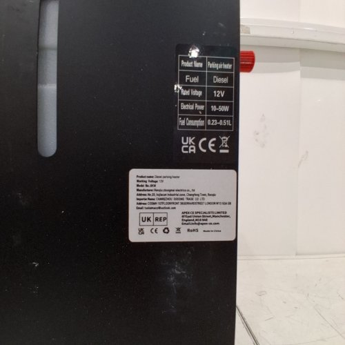 DIESEL PARKING HEATER WITH REMOTE - 12V, 10-50W 0.23-0.51L - BLACK (MODEL: 8KW) image 2