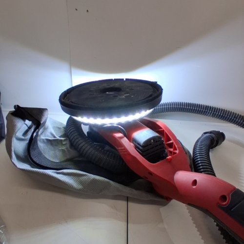 XDOVET ELECTRIC DRYWALL WALL GRINDING SANDER MACHINE WITH SANDPAPER DISCS & LED LIGHT - 850W - RED image 2
